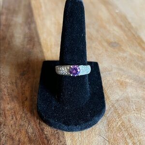 Elegant Purple Stone sterling Silver Ring